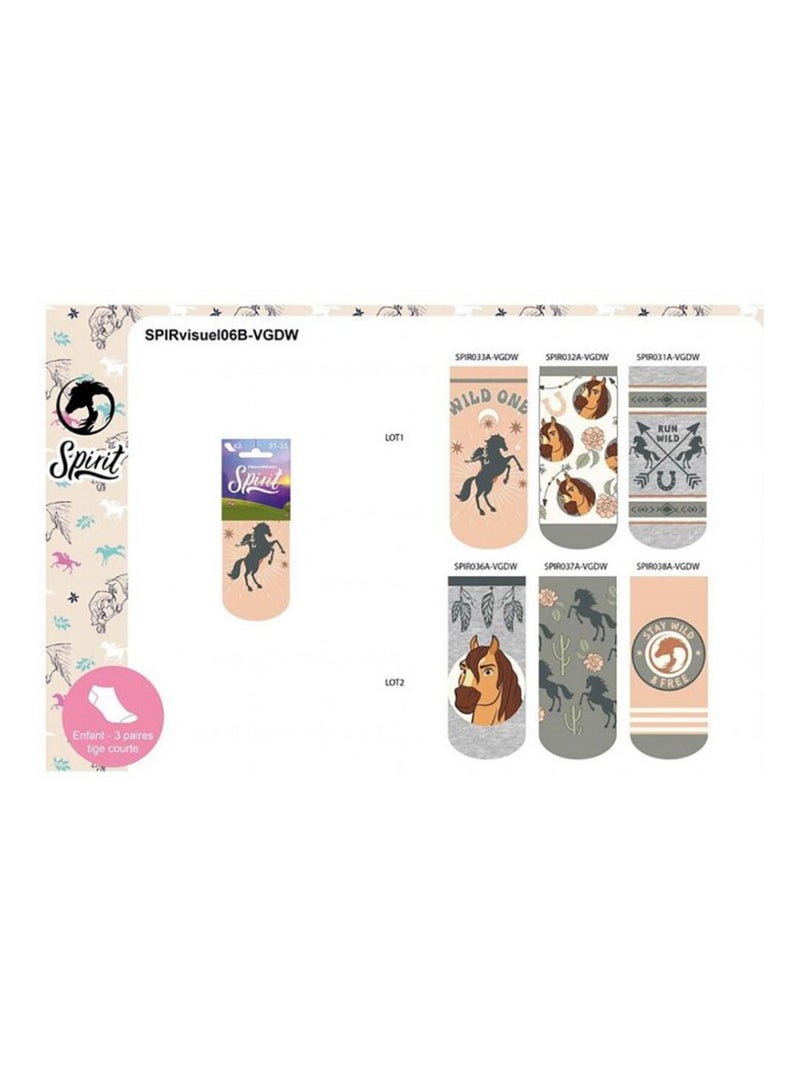 Calzini Pack Bambina SPIRIT - Confezione da 6 Grigio rosa chiaro - Kiabi