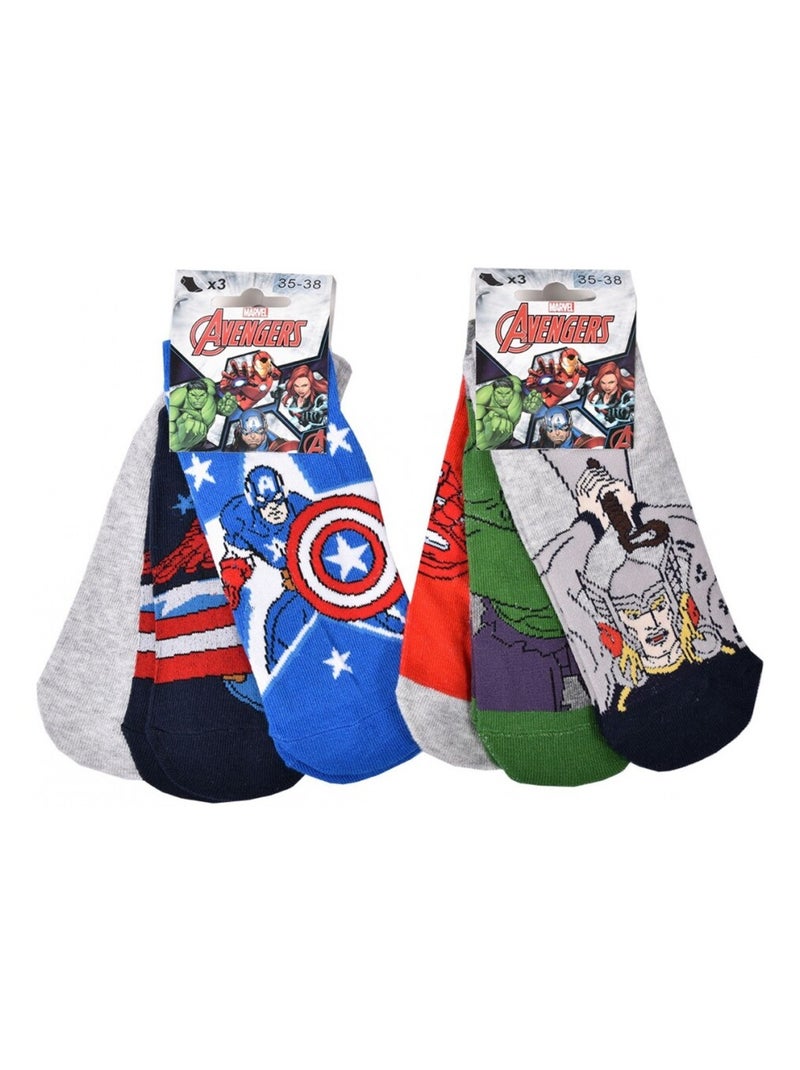 Calzini Pack Bambino AVENGERS - Confezione da 9 Grigio rosso blu - Kiabi