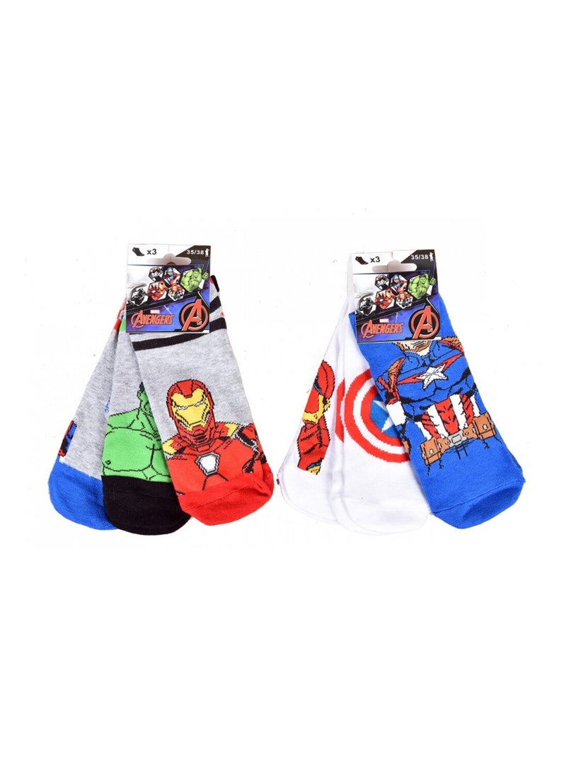 Calzini Pack Bambino AVENGERS - Confezione da 9 Grigio rosso blu - Kiabi