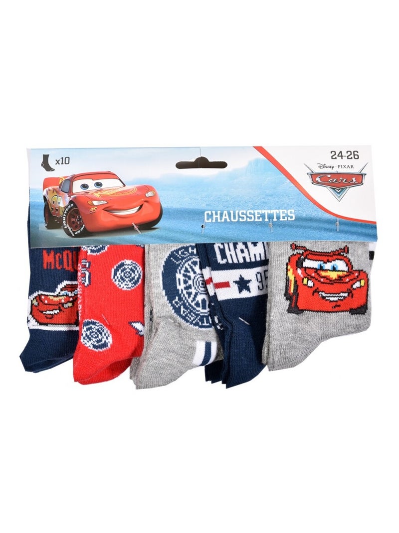 Calzini Pack Bambino CARS - Confezione da 9 Grigio rosso bianco - Kiabi