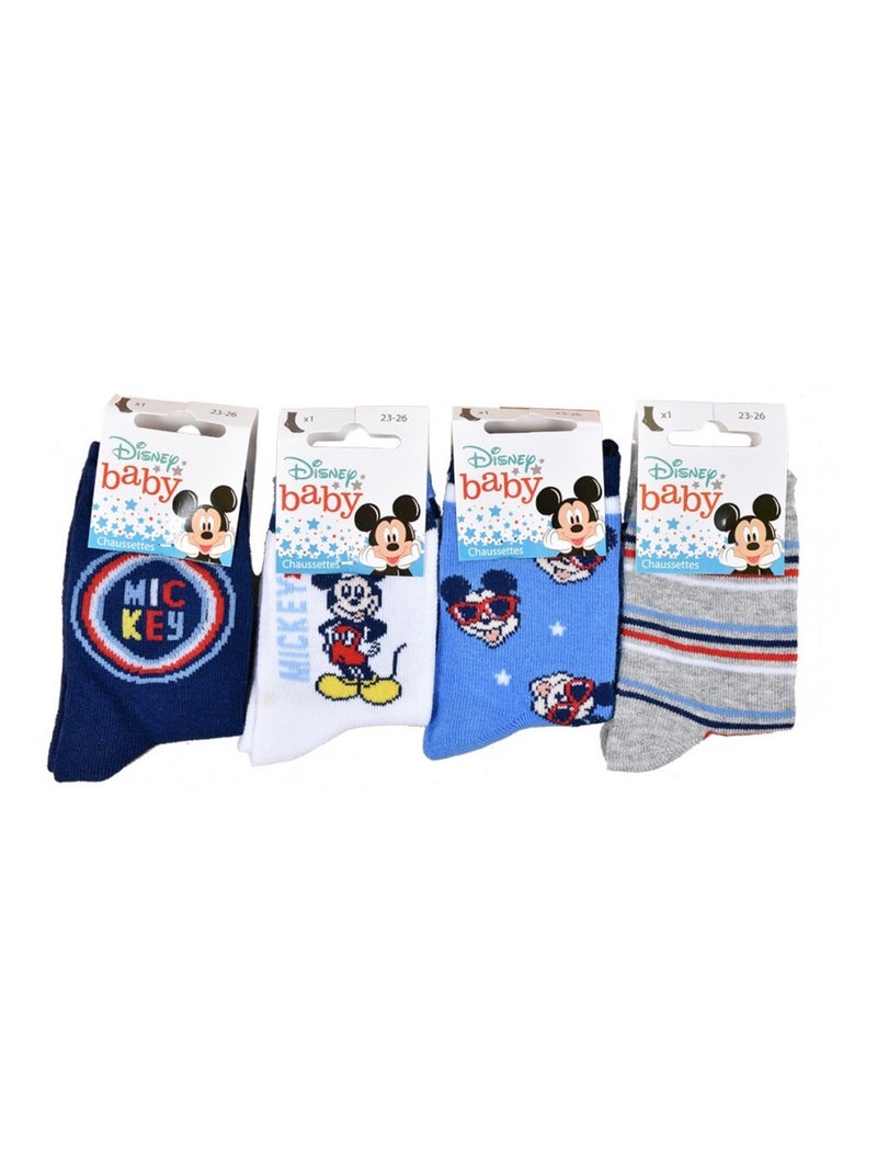 Calzini Pack Bambino DISNEY MICKEY MOUSE - Confezione da 8 Bianco Blu marino Grigio - Kiabi