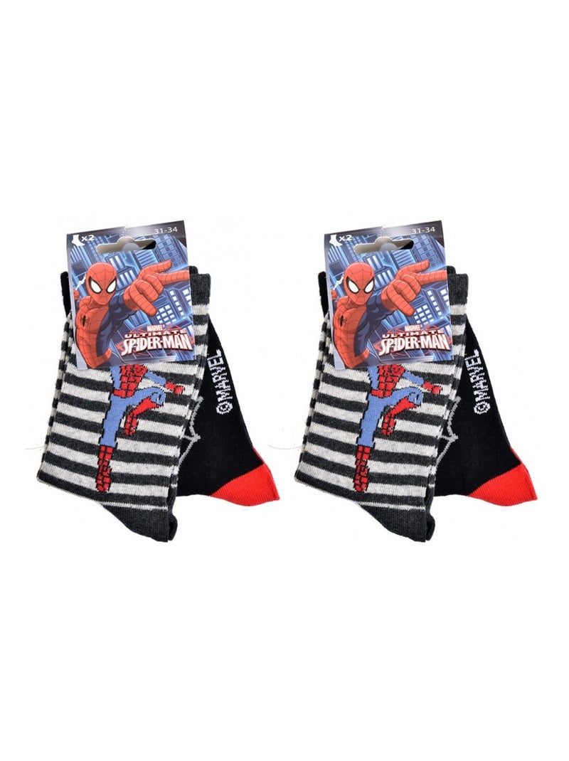 Calzini Pack Bambino DISNEY SPIDERMAN - Confezione da 9 Blu Multicolore Grigio - Kiabi
