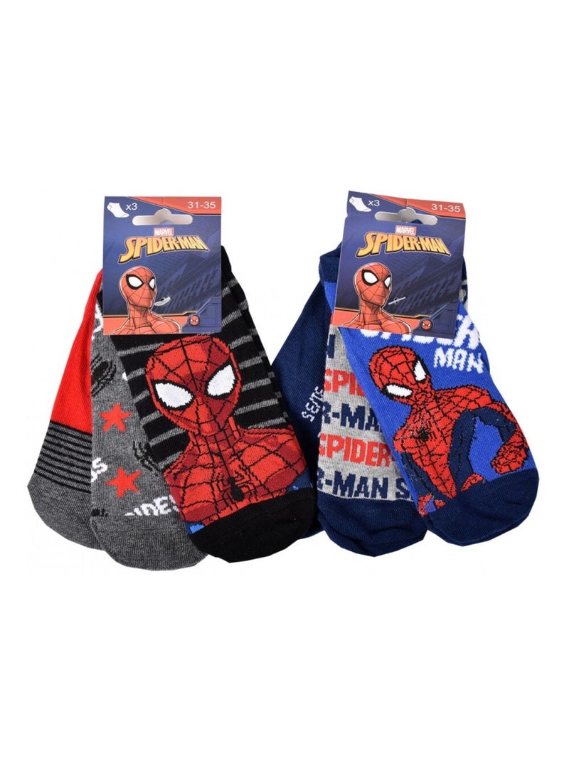 Calzini Pack Bambino DISNEY SPIDERMAN - Confezione da 9 Nero Multicolore Blu - Kiabi