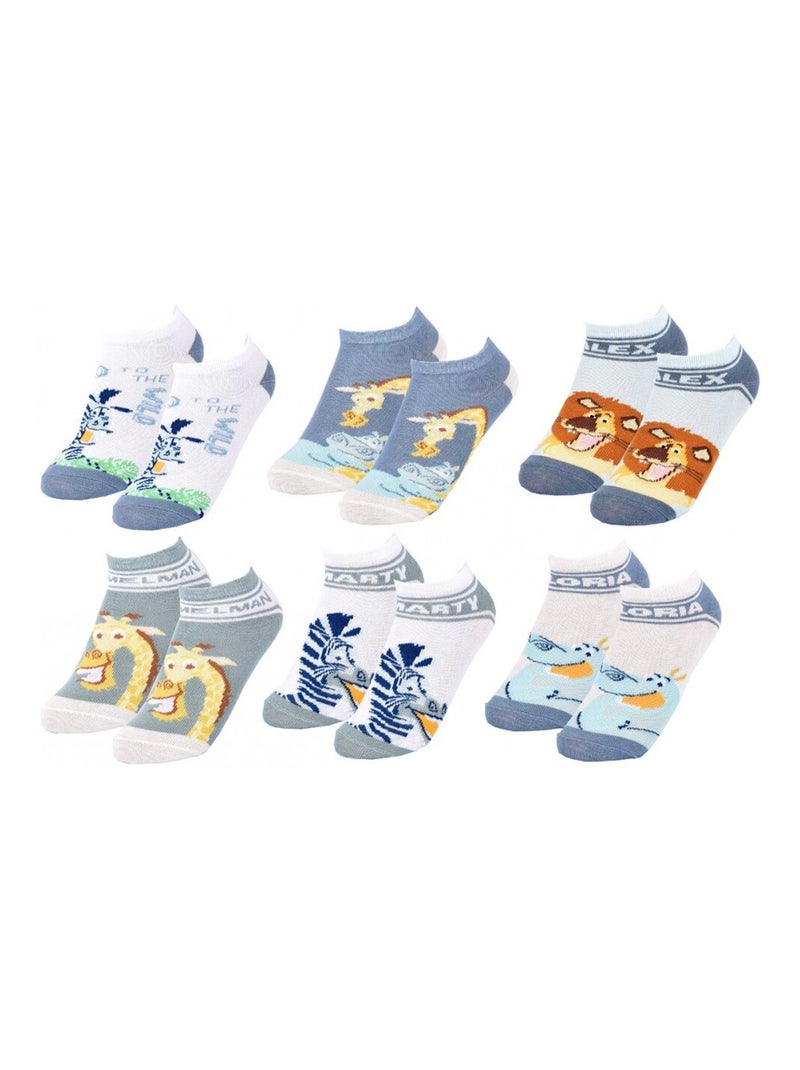 Calzini Pack Bambino MADAGASCAR - Confezione da 6 Grigio blu cielo bianco - Kiabi