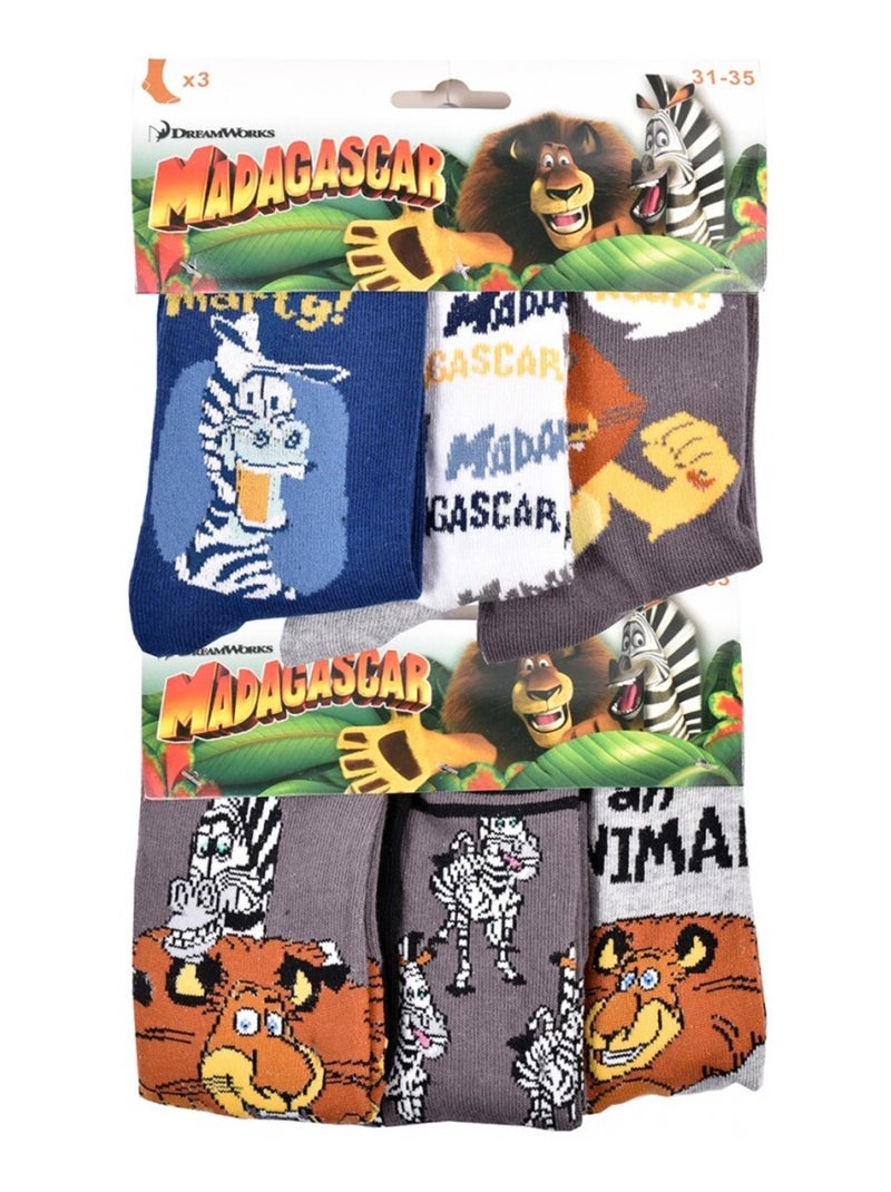 Calzini Pack Bambino MADAGASCAR - Confezione da 6 Grigio grigio antracite nero - Kiabi