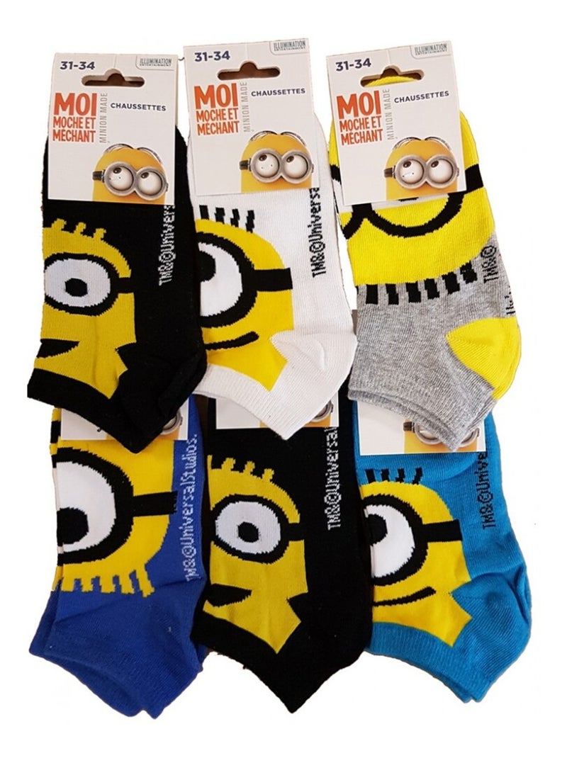 Calzini Pack Bambino MINIONS - Confezione da 9 Blu Giallo Nero - Kiabi