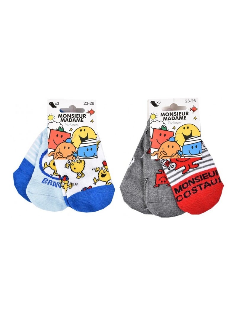 Calzini Pack Bambino MONSIEUR MADAME - Confezione da 9 Bianco Multicolore Grigio - Kiabi