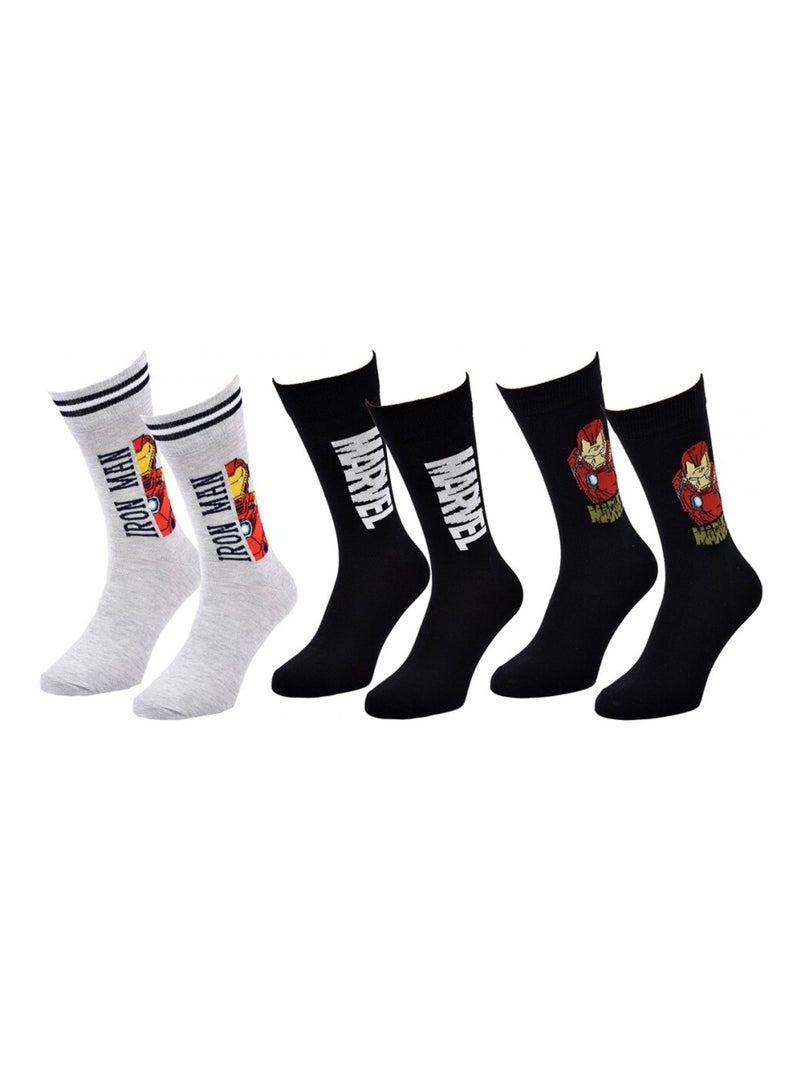 Calzini Pack Regalo Uomo MARVEL AVENGERS - Confezione da 3 Grigio nero nero - Kiabi
