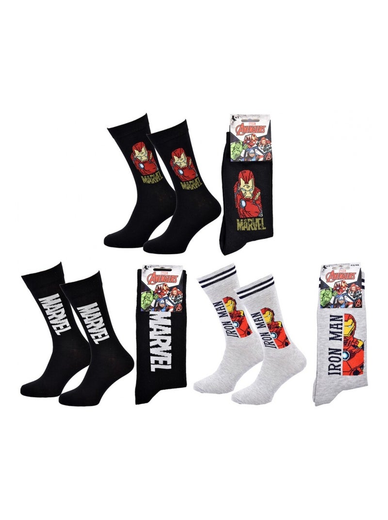 Calzini Pack Regalo Uomo MARVEL AVENGERS - Confezione da 3 Grigio nero nero - Kiabi