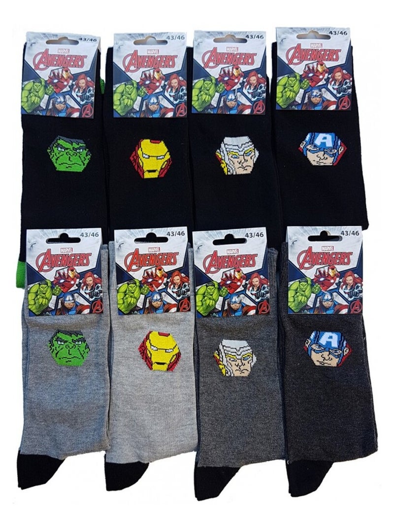 Calzini Pack Uomo AVENGERS - Confezione da 9 Nero Multicolore Grigio - Kiabi