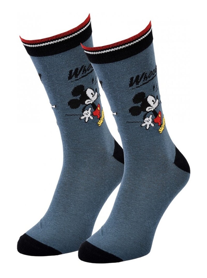 Calzini Pack Uomo DISNEY MICKEY MOUSE Blu Nero Bianco - Kiabi