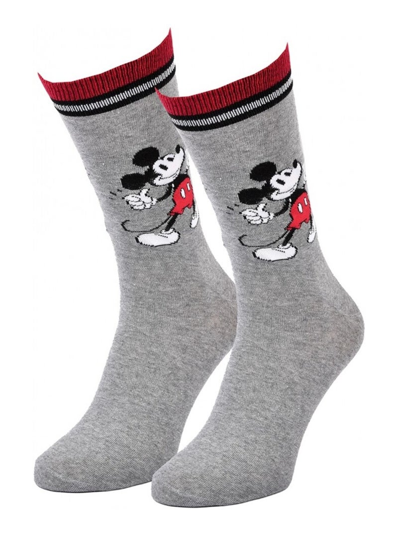 Calzini Pack Uomo DISNEY MICKEY MOUSE Grigio rosso bianco - Kiabi