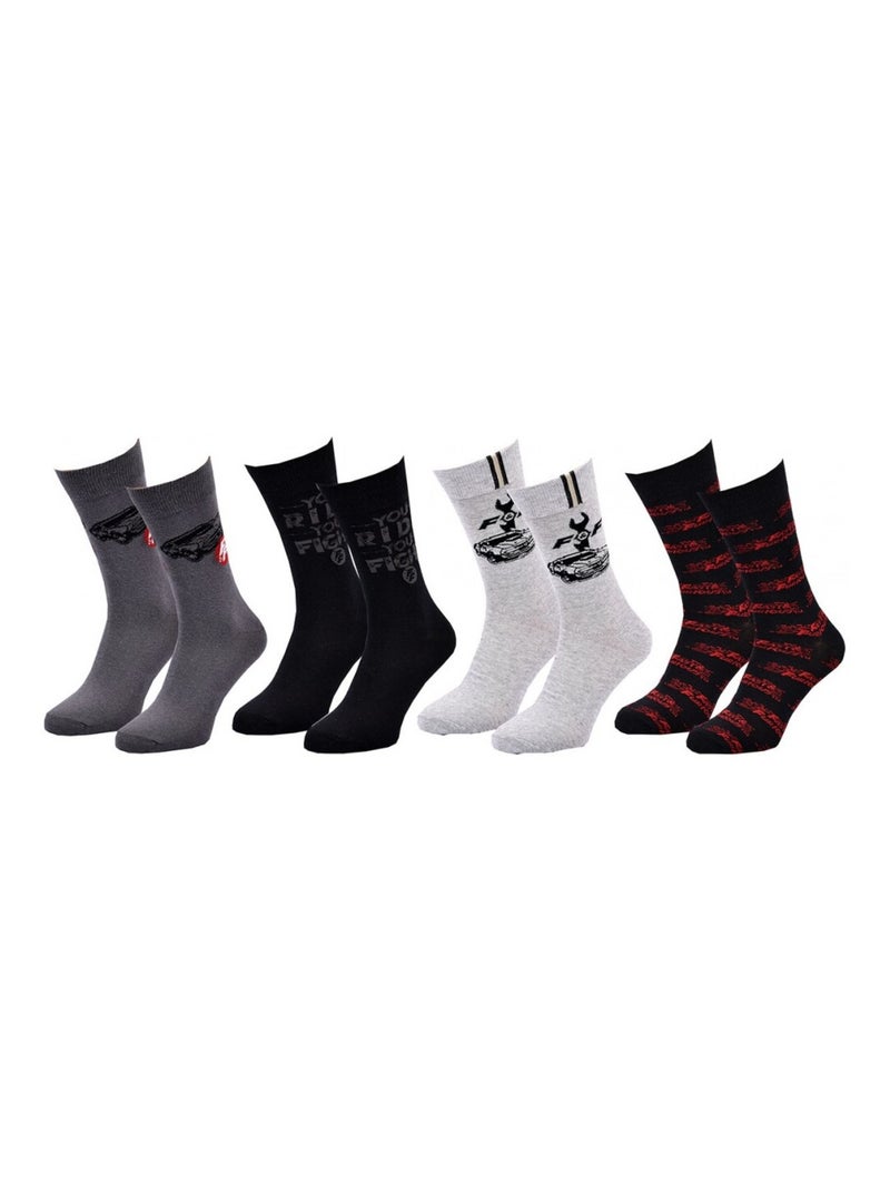 Calzini Pack Uomo FAST AND FURIOUS - Confezione da 4 Grigio grigio antracite nero - Kiabi