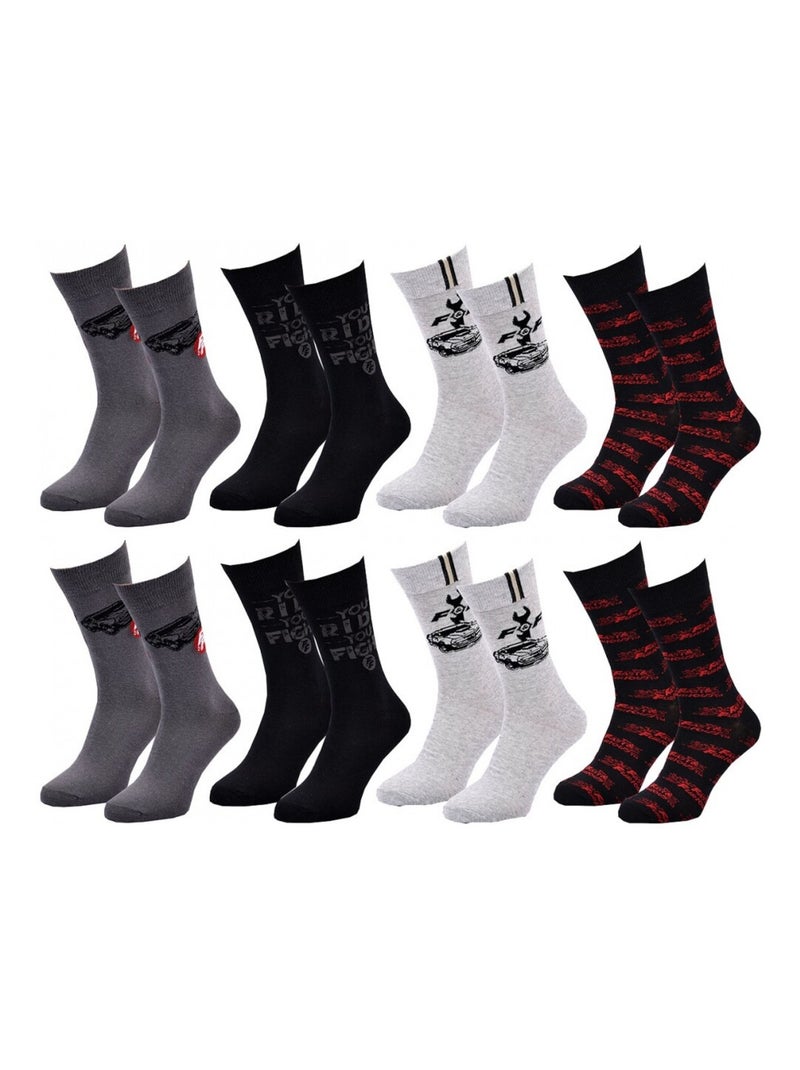Calzini Pack UOMO FAST AND FURIOUS - Confezione da 8 Grigio grigio antracite nero - Kiabi