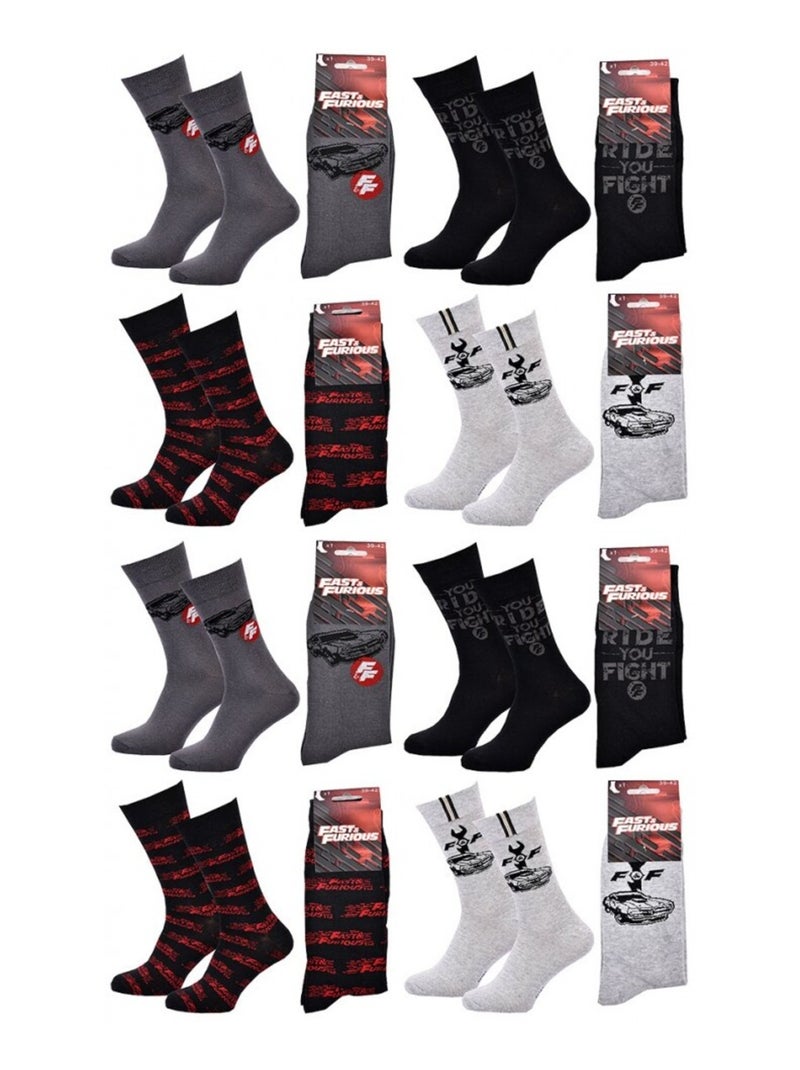 Calzini Pack UOMO FAST AND FURIOUS - Confezione da 8 Grigio grigio antracite nero - Kiabi
