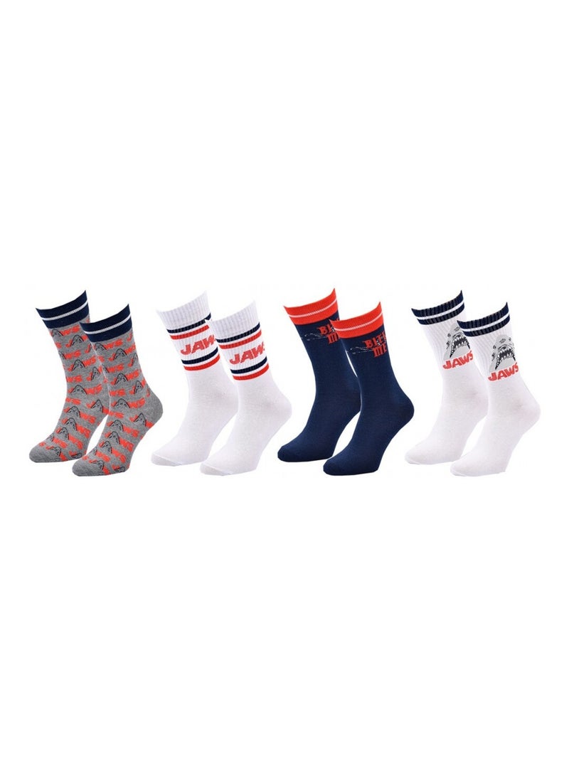 Calzini pack uomo JAWS - Confezione da 4 Grigio blu marino bianco - Kiabi