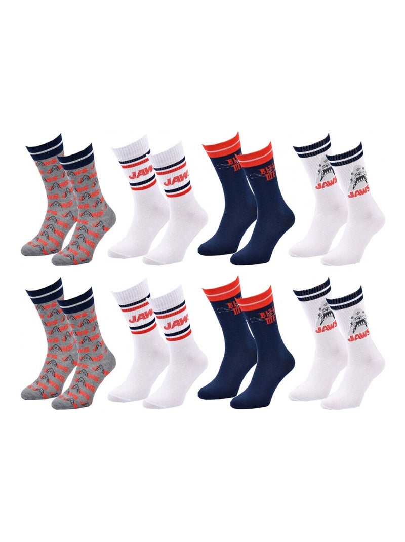 Calzini Pack UOMO JAWS - Confezione da 8 Grigio blu marino bianco - Kiabi