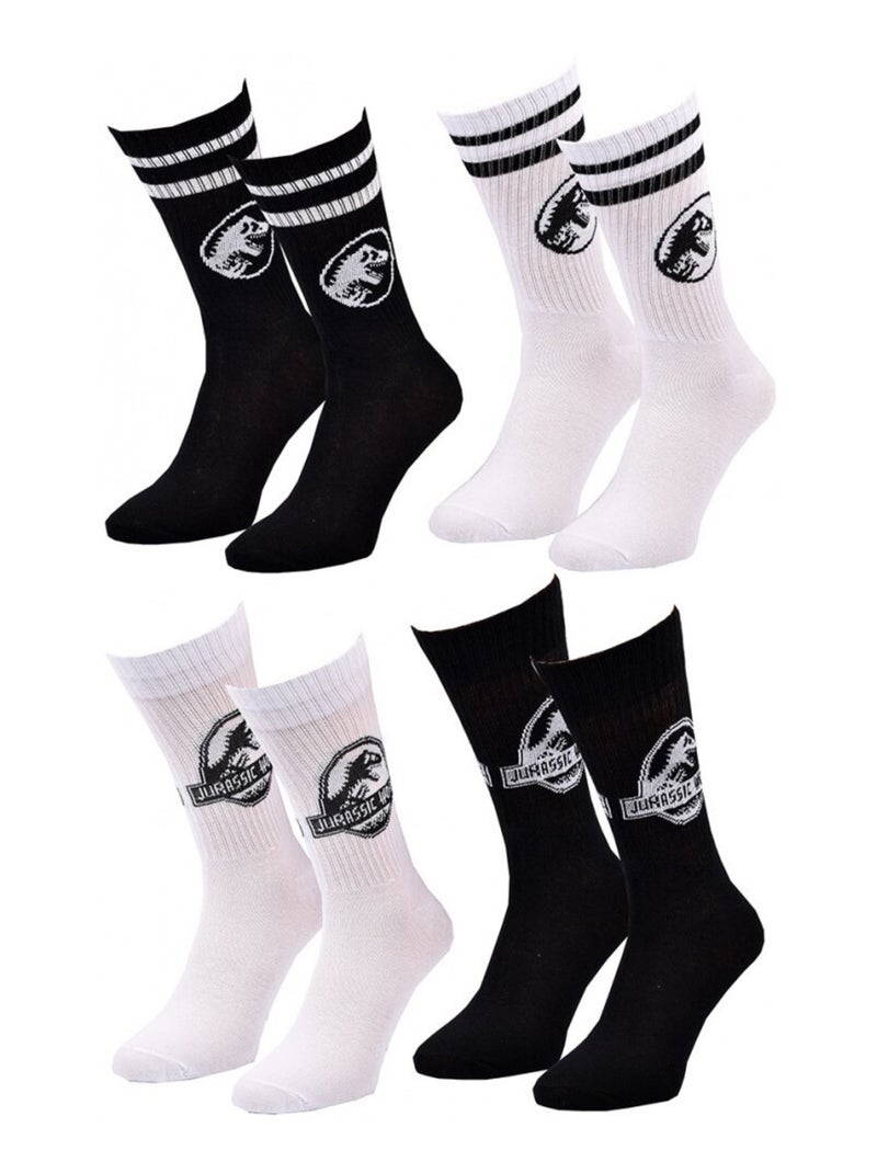 Calzini Pack UOMO JURASSIC WORLD - Confezione da 4 Nero Bianco - Kiabi