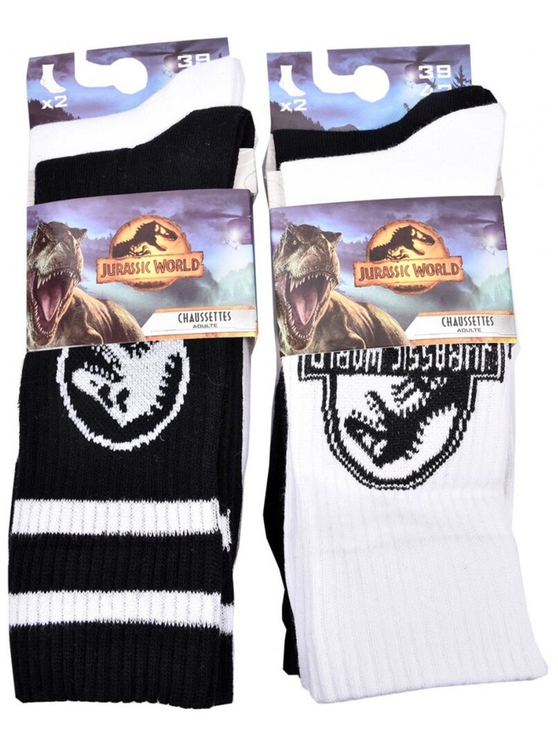 Calzini Pack UOMO JURASSIC WORLD - Confezione da 4 Nero Bianco - Kiabi
