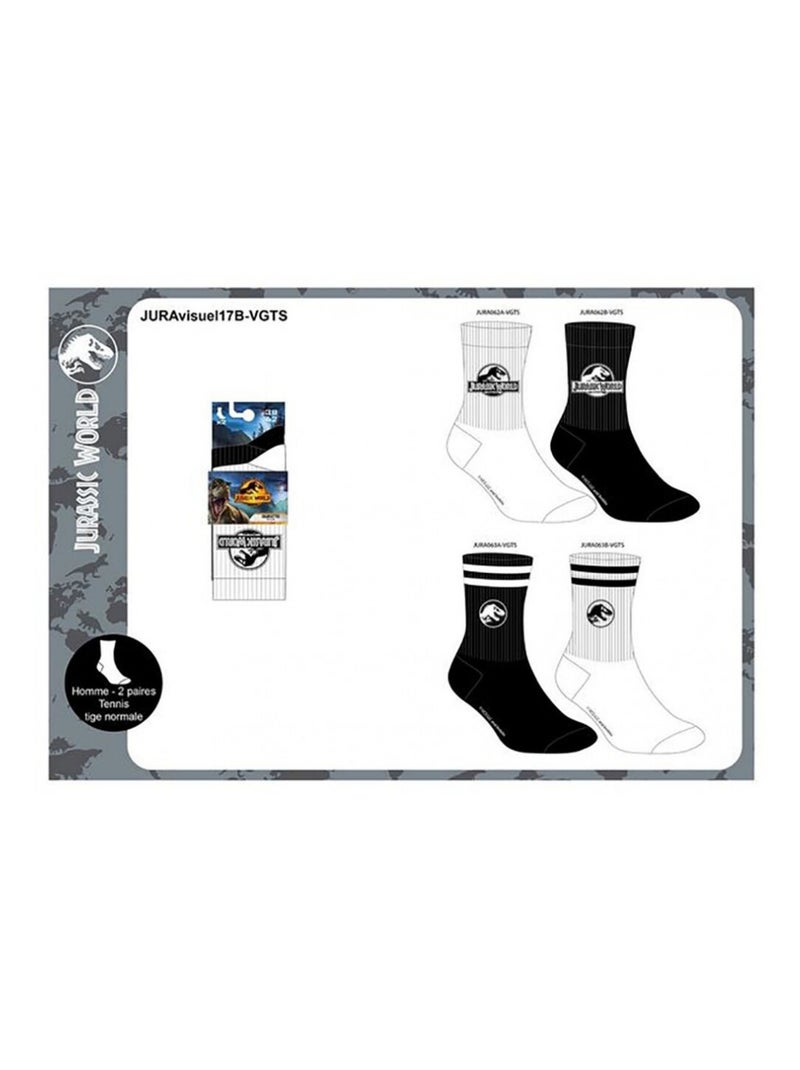 Calzini Pack UOMO JURASSIC WORLD - Confezione da 4 Nero Bianco - Kiabi