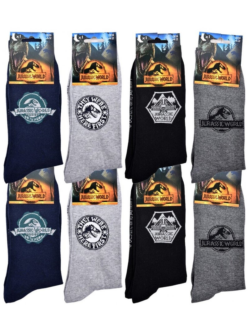 Calzini Pack Uomo JURASSIC WORLD - Confezione da 8 Blu grigio chiaro Nero - Kiabi