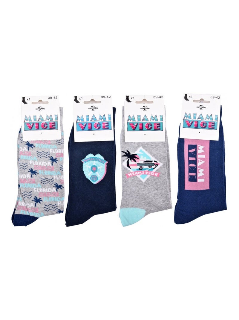 Calzini Pack UOMO MIAMI VICE - Confezione da 4 Blu Blu marino Grigio - Kiabi