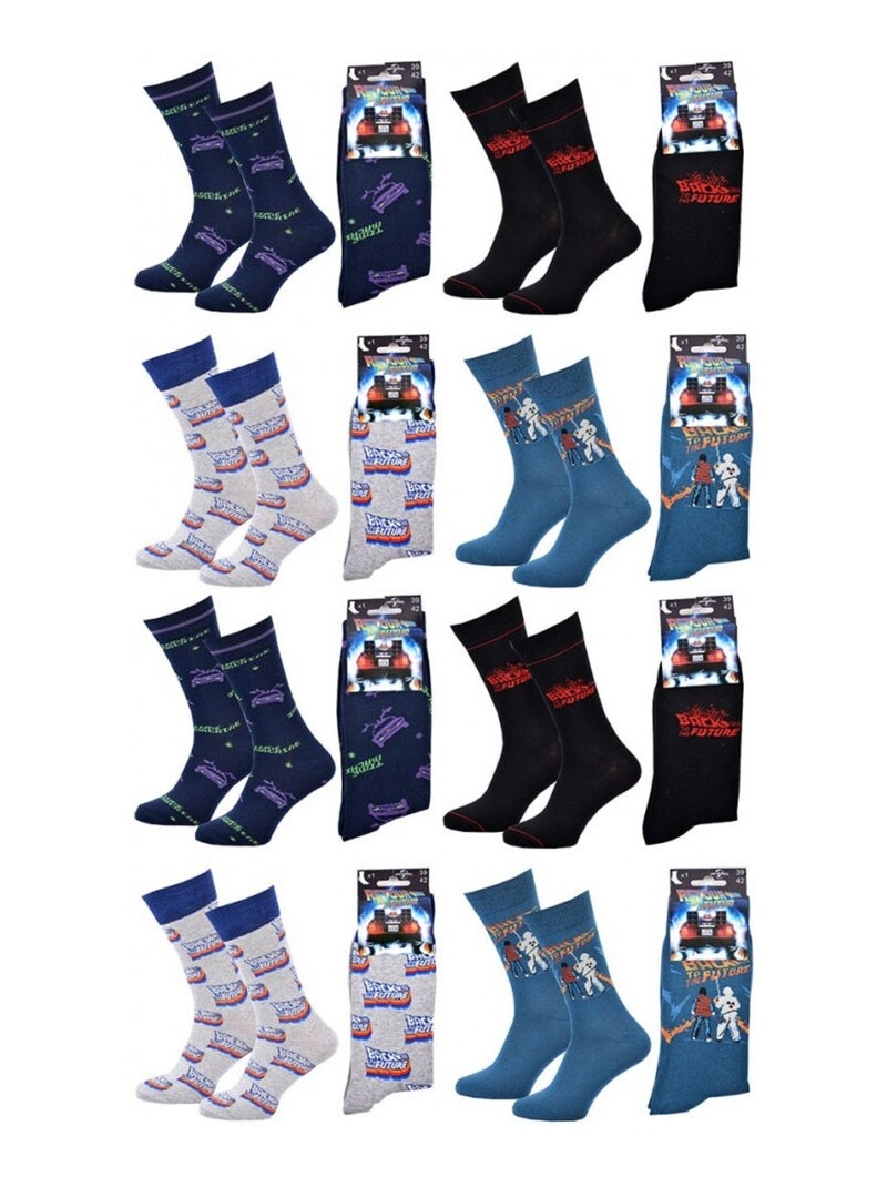 Calzini Pack UOMO RITORNO AL FUTURO - Confezione da 8 Blu Nero Grigio - Kiabi