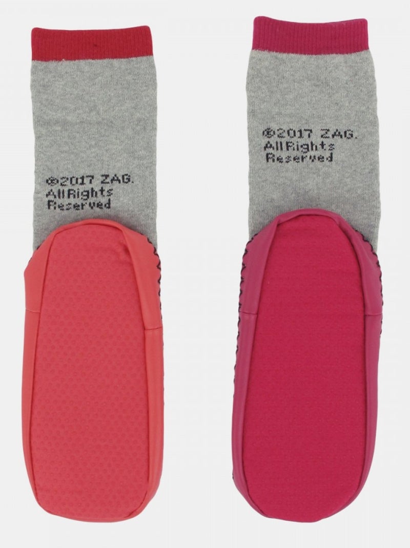 Calzini pantofola confezione da 2 ZAG HEROEZ Grigio rosa blu - Kiabi