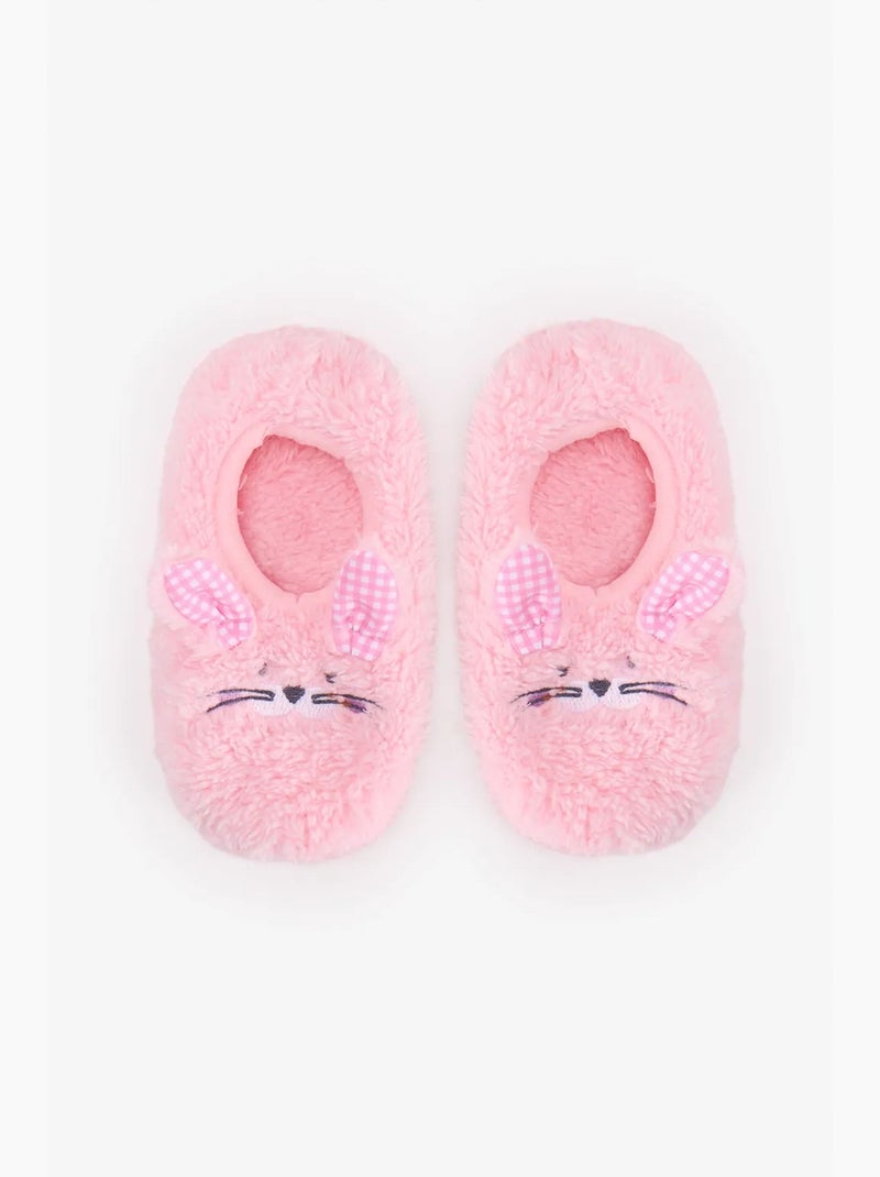 Calzini-pantofole bambina a quadri e con coniglietto penti Rosa chiaro - Kiabi