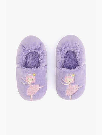 Calzini pantofole bambina con stampa ballerina e ricamo penti