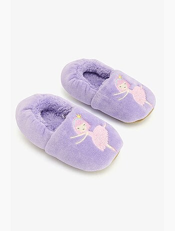 Calzini pantofole bambina con stampa ballerina e ricamo penti