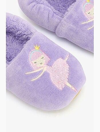 Calzini pantofole bambina con stampa ballerina e ricamo penti