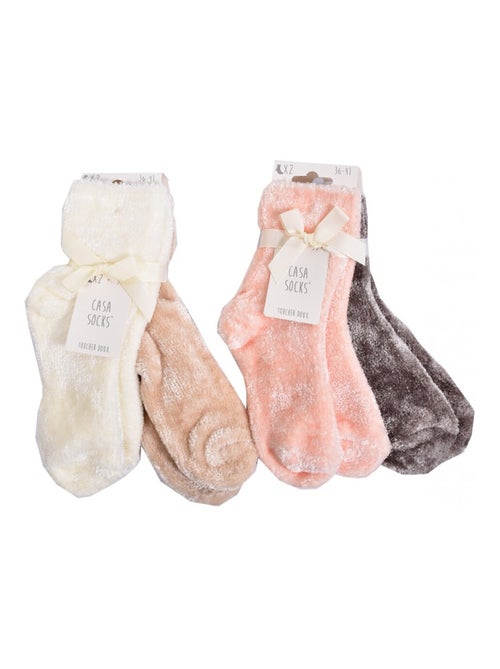 Calzini per Donna Casa Socks Toucher Doux - Confezione da 4 - Kiabi