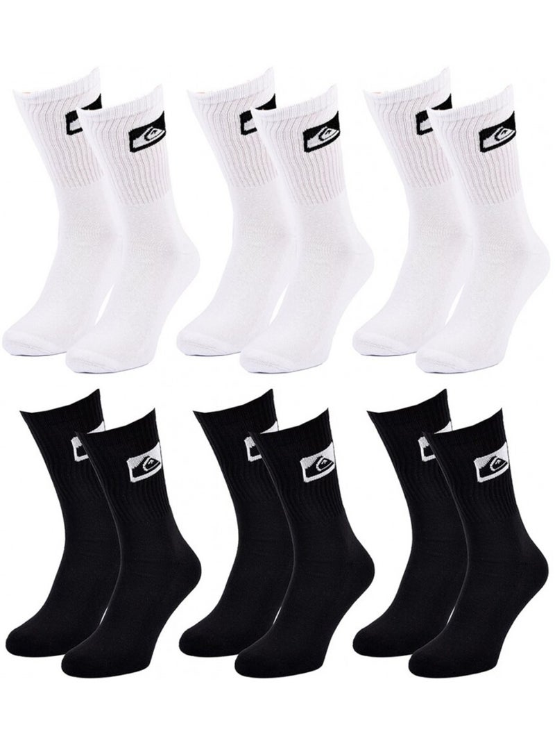 Calzini QUIKSILVER CUSHIONED CREW - Confezione da 6 Bianco Nero - Kiabi