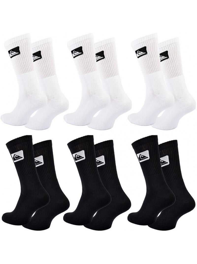 Calzini QUIKSILVER CUSHIONED CREW - Confezione da 6 Bianco Nero - Kiabi