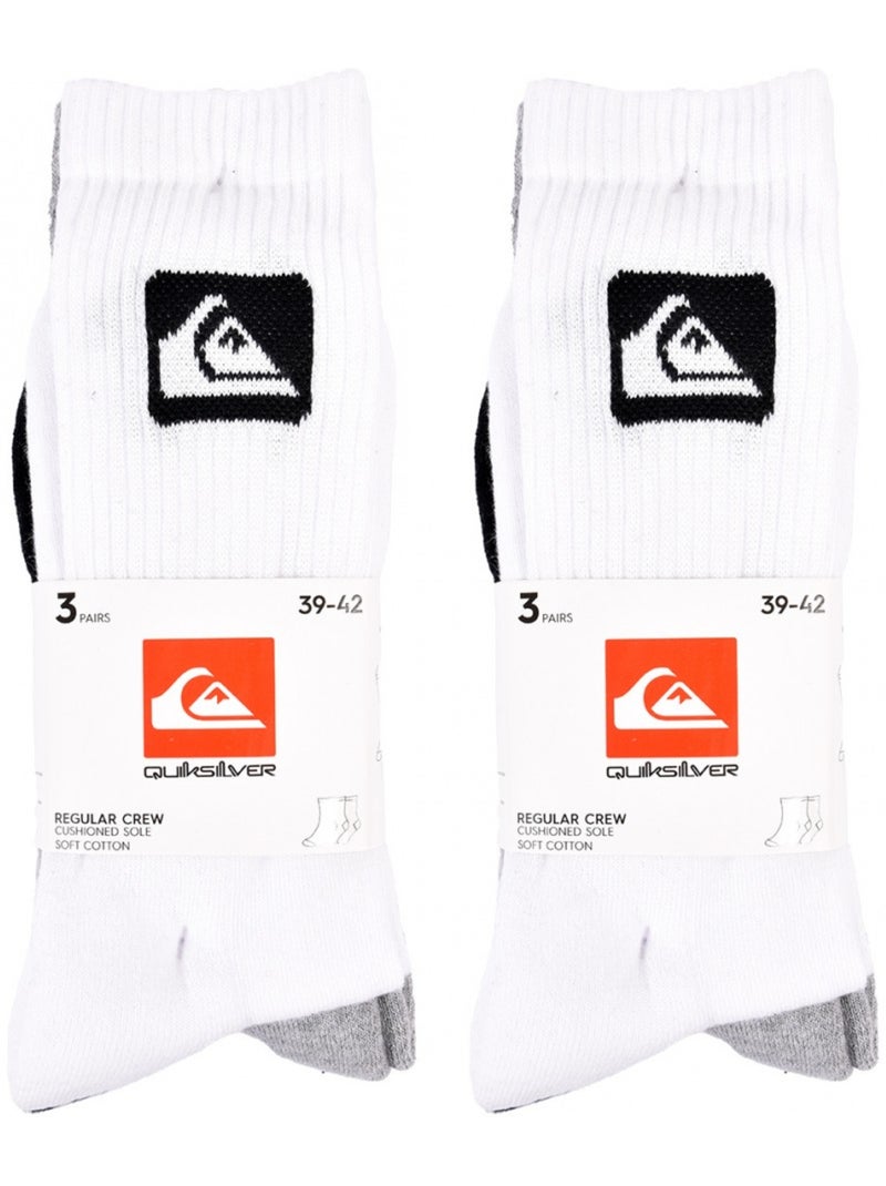 Calzini QUIKSILVER CUSHIONED CREW - Confezione da 6 Bianco Nero Grigio - Kiabi