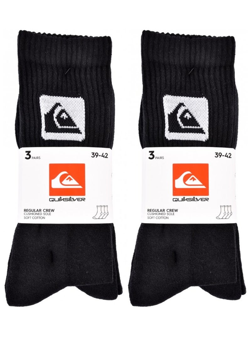 Calzini QUIKSILVER CUSHIONED CREW - Confezione da 6 Nero - Kiabi