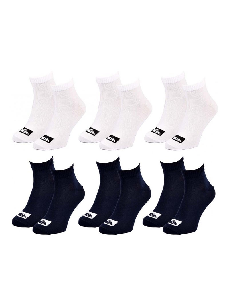 Calzini QUIKSILVER QUARTER - Confezione da 6 Bianco Nero - Kiabi