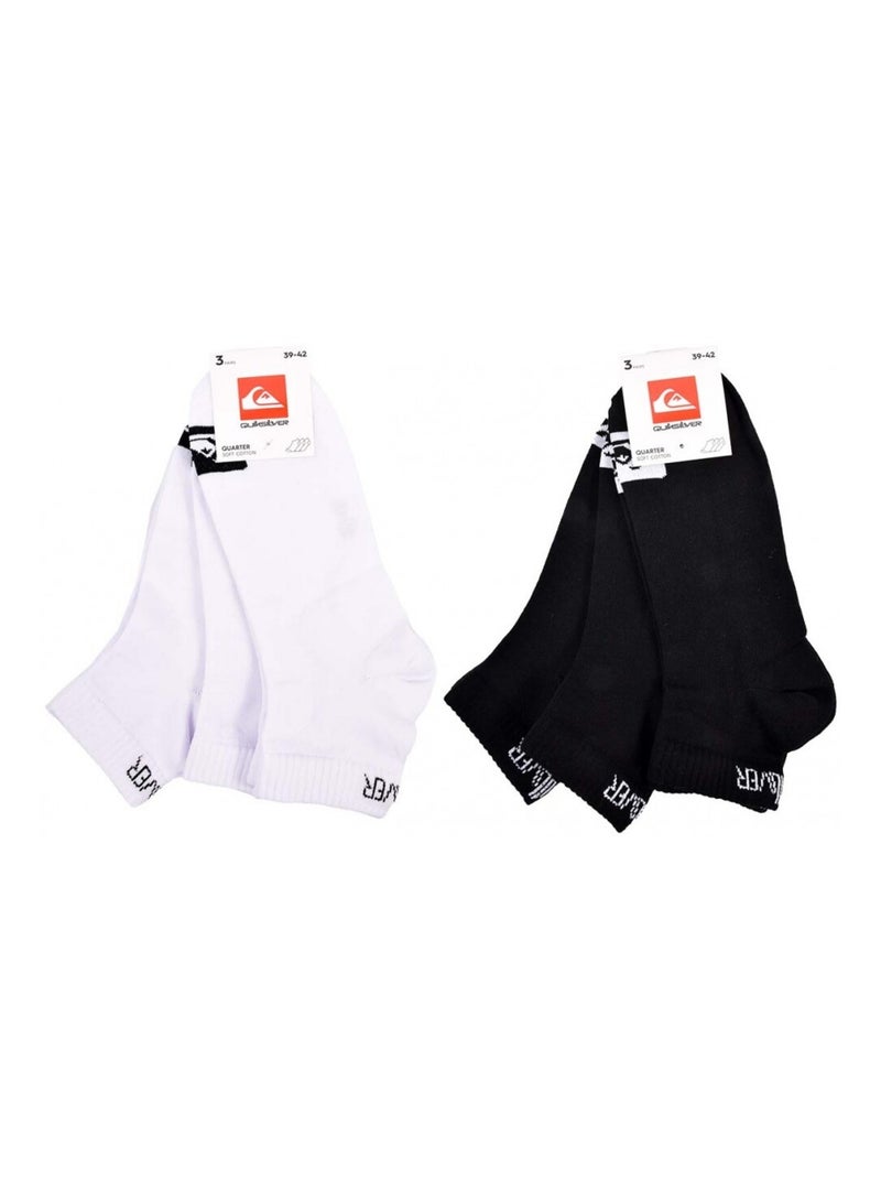 Calzini QUIKSILVER QUARTER - Confezione da 6 Bianco Nero - Kiabi