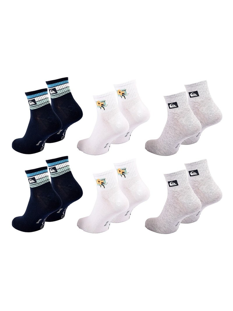Calzini QUIKSILVER QUARTER - Confezione da 6 Blu Grigio Bianco - Kiabi
