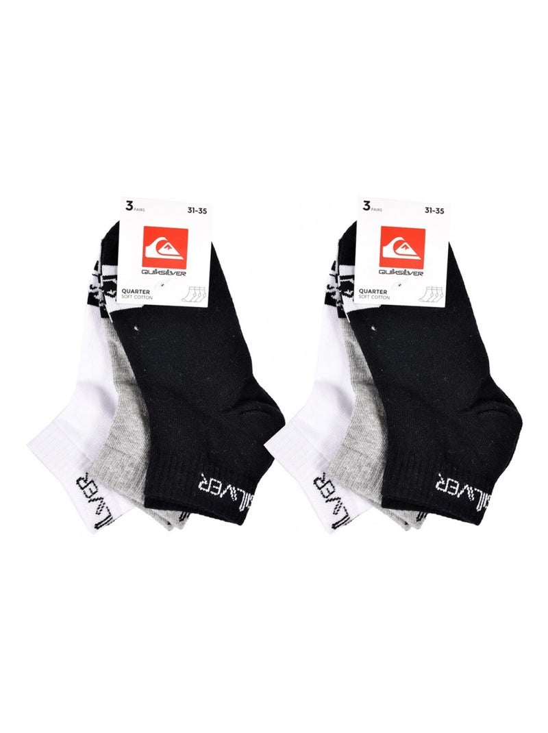 Calzini QUIKSILVER QUARTER - Confezione da 6 Grigio bianco nero - Kiabi