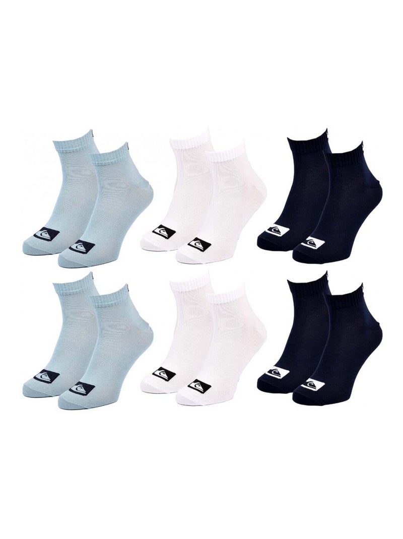 Calzini QUIKSILVER QUARTER - Confezione da 6 Nero Bianco Blu - Kiabi