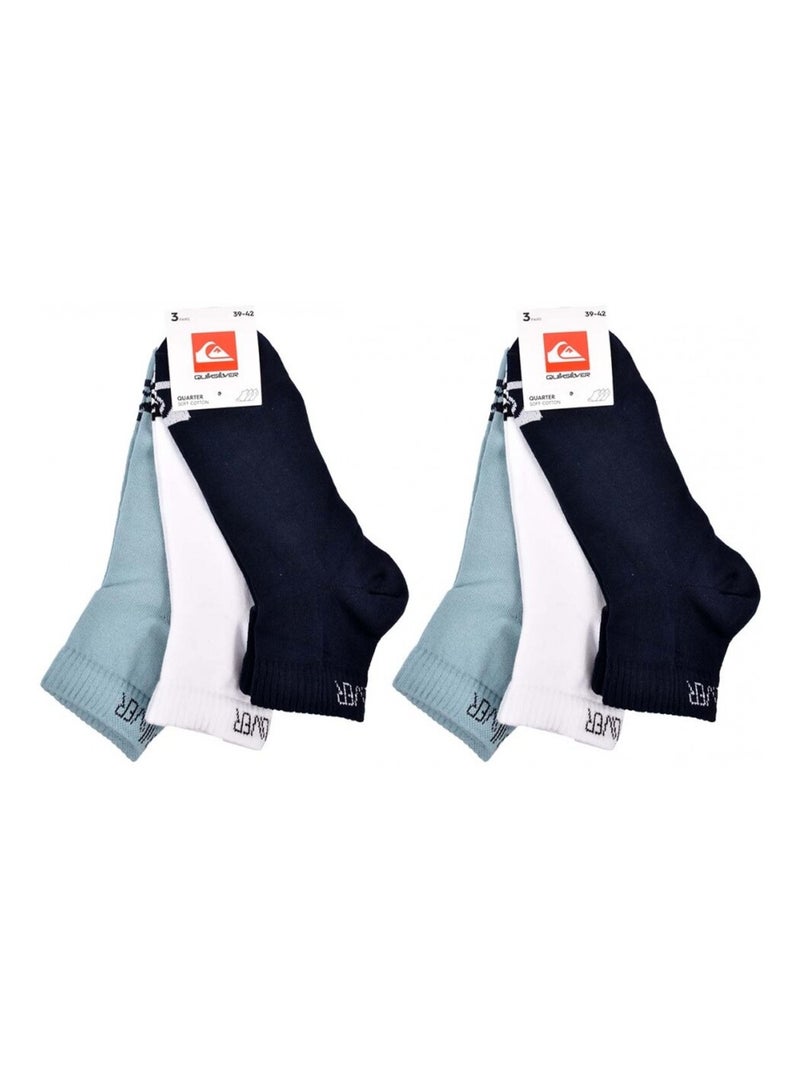 Calzini QUIKSILVER QUARTER - Confezione da 6 Nero Bianco Blu - Kiabi