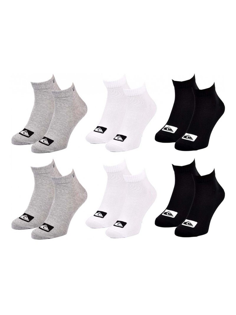 Calzini QUIKSILVER QUARTER - Confezione da 6 Nero Grigio Bianco - Kiabi