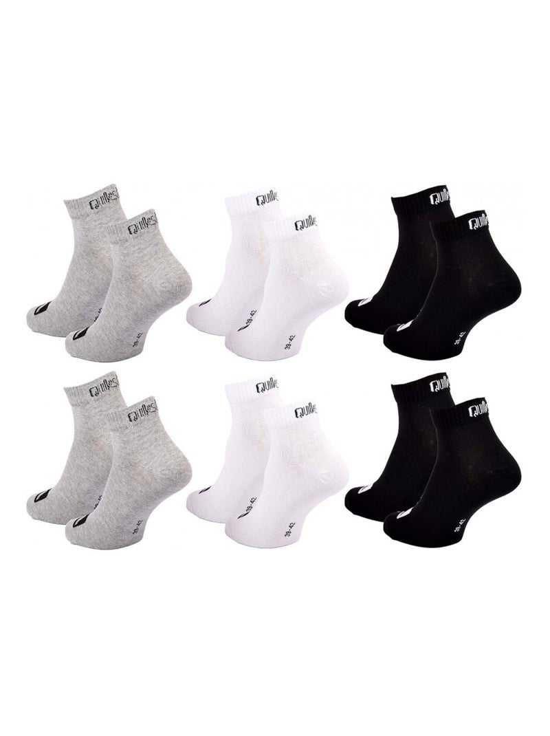 Calzini QUIKSILVER QUARTER - Confezione da 6 Nero Grigio Bianco - Kiabi