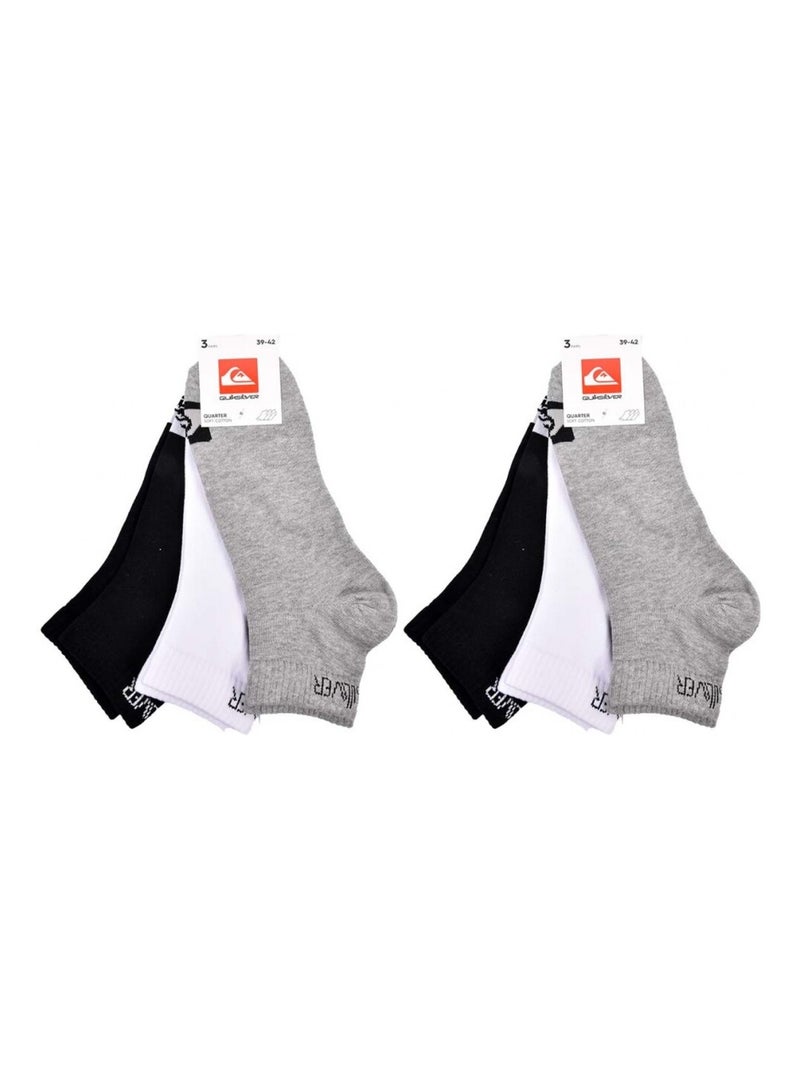 Calzini QUIKSILVER QUARTER - Confezione da 6 Nero Grigio Bianco - Kiabi