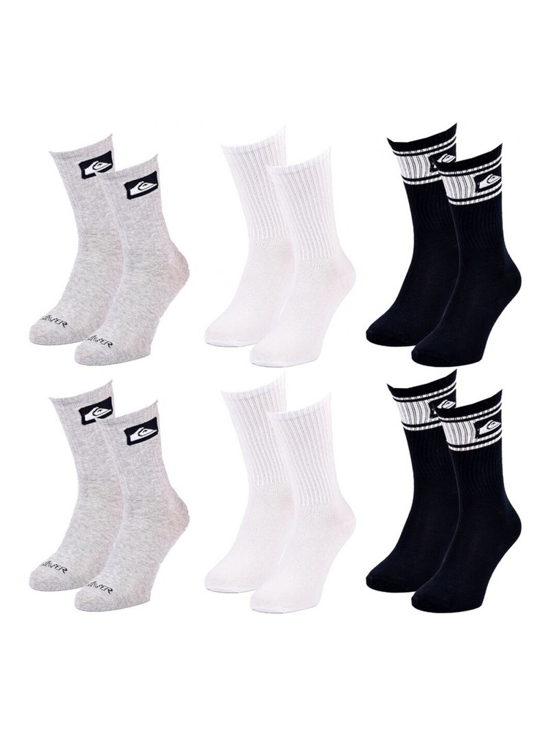 Calzini QUIKSILVER REGULAR CREW - Confezione da 6 Grigio bianco nero - Kiabi