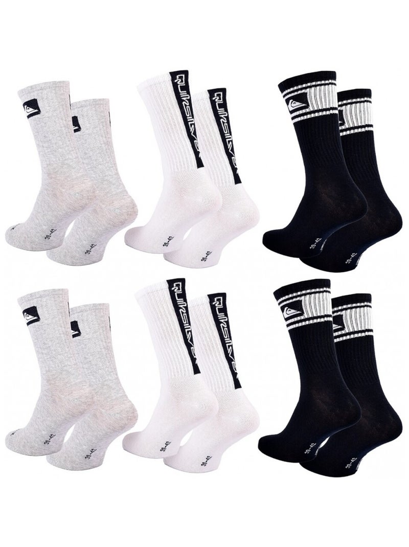 Calzini QUIKSILVER REGULAR CREW - Confezione da 6 Grigio bianco nero - Kiabi