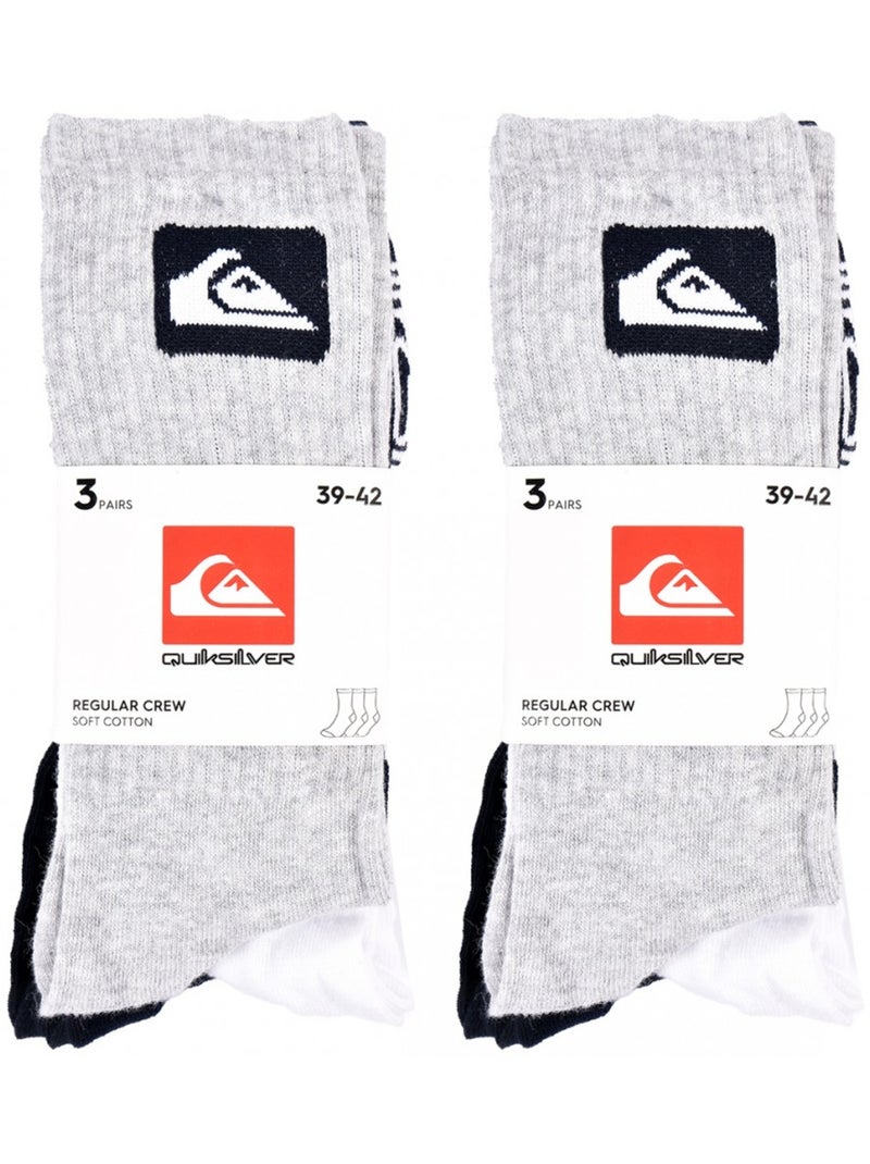 Calzini QUIKSILVER REGULAR CREW - Confezione da 6 Grigio bianco nero - Kiabi