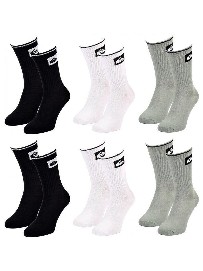 Calzini QUIKSILVER REGULAR CREW - Confezione da 6 Nero Verde Bianco - Kiabi